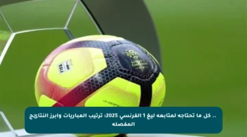 📅.. كل ما تحتاجه لمتابعة ليغ 1 الفرنسي 2025: ترتيب المباريات وأبرز النتائج المفصلة
